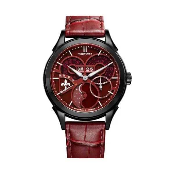 Pequignet Montre Pequignet Royale saphir - Cadran Rouge Rubis Automatique Cadran Rouge - 9010860