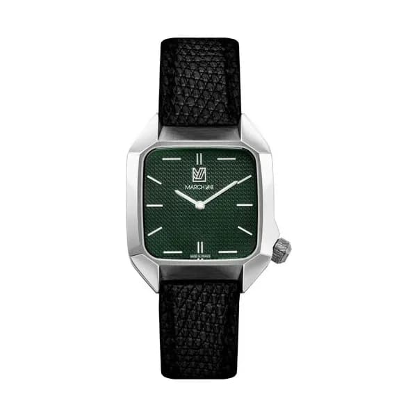 March LA.B Montre March LA.B AM2 XS Mécanique Grall Lézard cadran vert bracelet cuir noir 32 mm