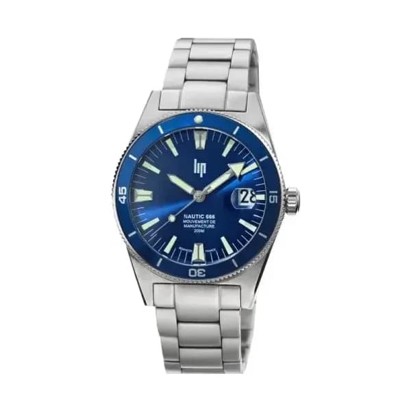 Lip Montre Lip Nautic 666 Automatique - manufacture - Homme - cadran Bleu- 39 mm - Acier inoxydable- 676052