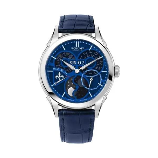Pequignet E. Montre Royale Saphir Automatique Cadran Bleu - 9010883-FAB