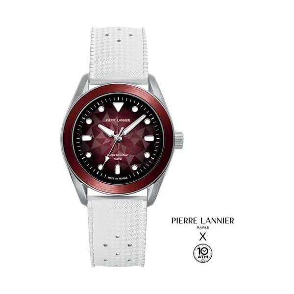 Pierre Lannier Montre Pierre Lannier Collection Bora en Caoutchouc Blanc