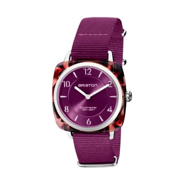 Briston Montre Briston Clubmaster Chic Acétate Cardinal Bracelet Violet