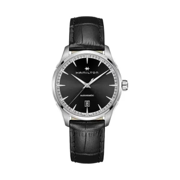 Hamilton Montre Hamilton Jazzmaster Auto Cadran Noir Bracelet Cuir