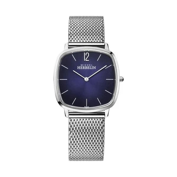 Michel Herbelin Montre Michel Herbelin City quartz cadran violet bracelet acier maille milanaise 36 mm