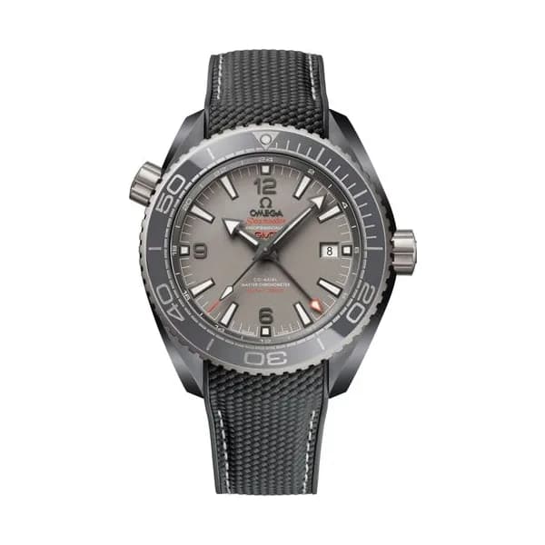 Omega Montre Omega Seamaster Planet Ocean 600m Master Chronometer GMT "Dark Grey" céramique bracelet caoutchouc 45,5 mm