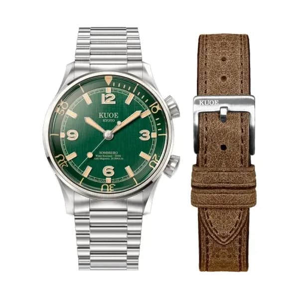 Kuoe Kyoto Montre Sombrero 90-011 Green Linen Textured Dial