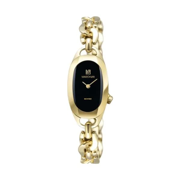 March LA.B Montre OBLONGUE Electrique Supreme - Gourmette dorée