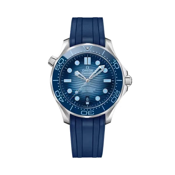 Omega Seamaster 42 mm, acier sur bracelet caoutchouc