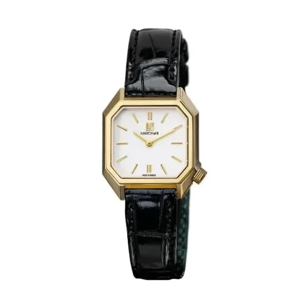 March LA.B Montre March LA.B Lady Mansart Electrique Or 18k Continental Alligator Noir