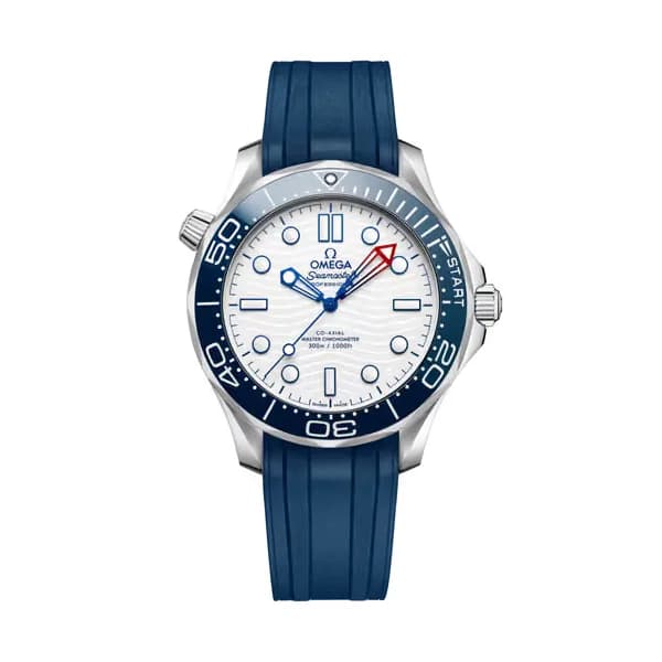 Omega Seamaster 42 mm, acier sur bracelet caoutchouc