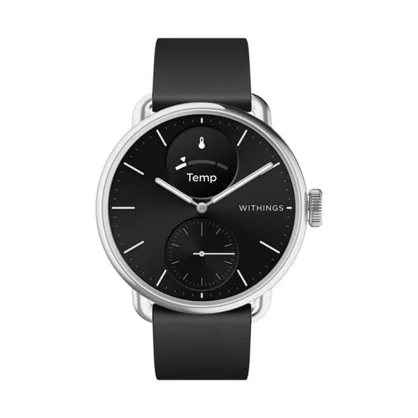 Withings Montre connectée Withings ScanWatch 2 cadran noir bracelet silicone noir 38 mm