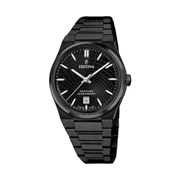 Festina Swiss Made Montre Festina en Acier et PVD Noir
