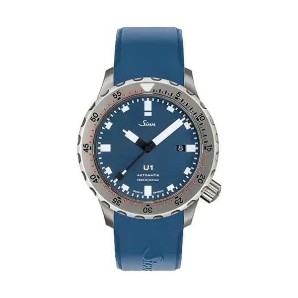 Sinn Montre Homme Tegiment Bracelet Silicone Bleu U1 B