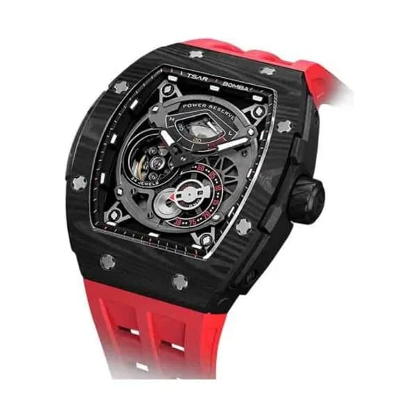 Tsar Bomba Montre Tsar Bomba - Elemental Series - Carbon Fiber Automatic - Rouge - TB8210CFII03