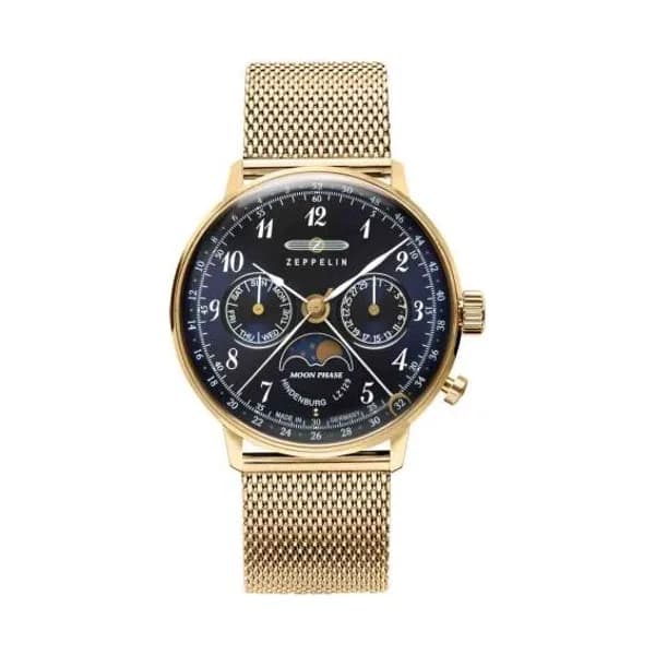 Zeppelin Montre Zeppelin LZ 129 Hindenburg Moonphase Ladies Quartz Cadran Bleu - 7039M2