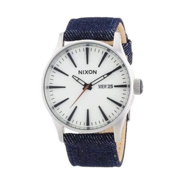 Nixon Montre Nixon Sentry quartz cadran blanc bracelet jean 42 mm