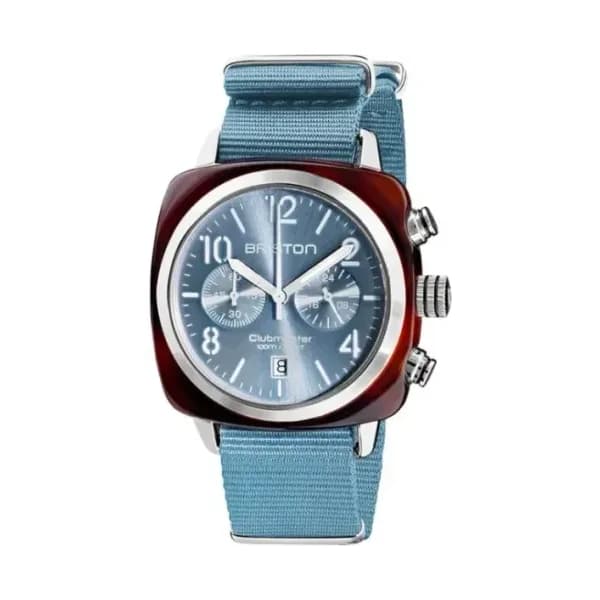Briston Montre Briston Clubmaster Classic Acétate Bracelet Nato Ice Blue 40 mm