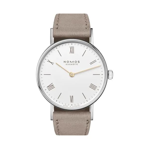 Nomos Montre NOMOS Ludwig 33 Duo mécanique bracelet cuir beige 32,8 mm
