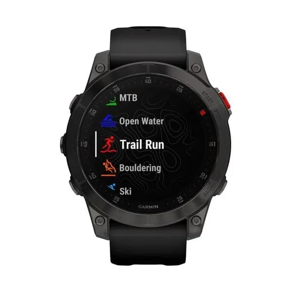 Garmin Montre Garmin Epix (Gen 2) Sapphire Titane DLC noir bracelet silicone noir 47 mm