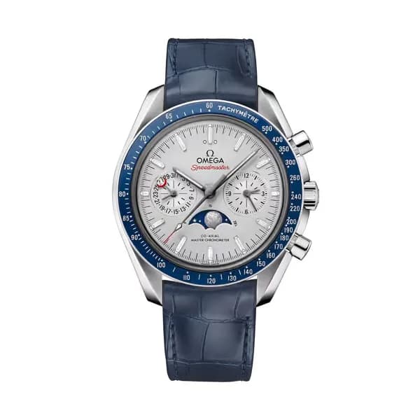 Omega Speedmaster 44,25 mm, platine sur bracelet en cuir