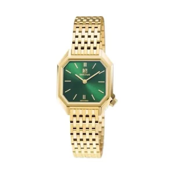 March LA.B Montre MARCH LA.B Milady Mansart Gold Quartz Cadran Emerald