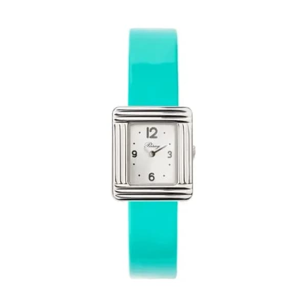Poiray Montre Poiray Ma Première Mini Acier Cadran 4CA Bracelet Veau Vernis Turquoise