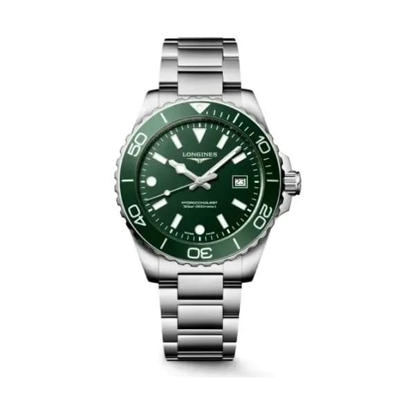 Longines Montre Longines HydroConquest 42mm Quartz Acier Cadran Vert Sablé