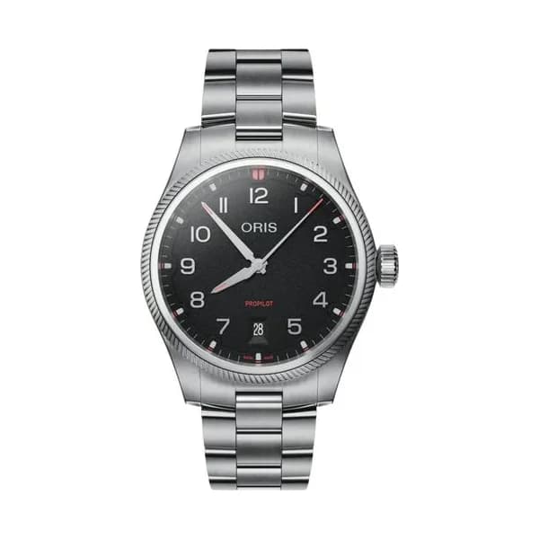 Oris Montre Oris Aviation Propilot Date automatique cadran noir bracelet acier 41 mm