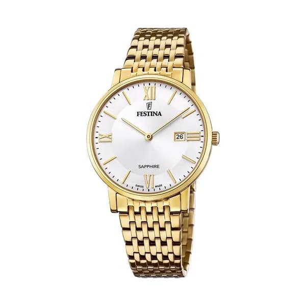 Festina Montre Festina Collection Swiss Made en Acier et PVD Doré