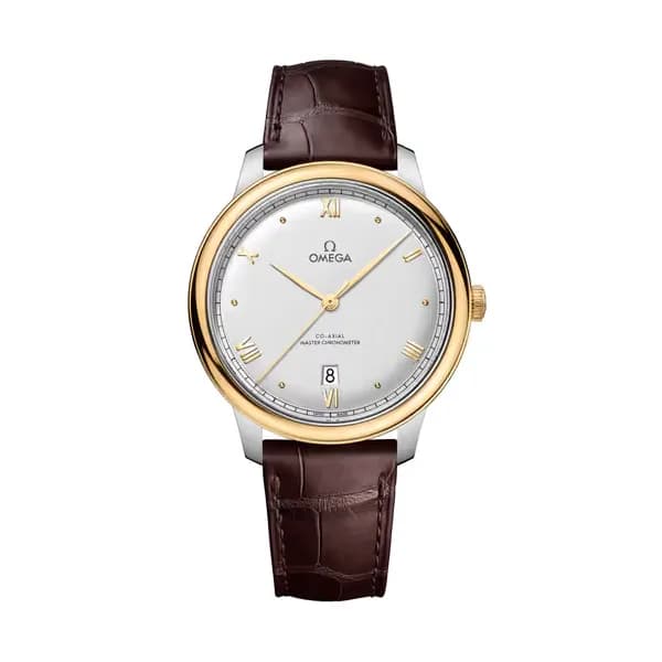 Omega De Ville 40 mm, acier - or jaune sur bracelet en cuir