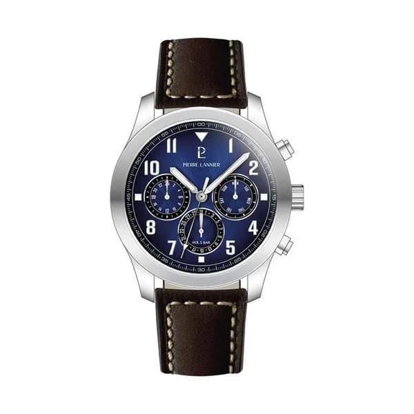 Pierre Lannier Montre Pierre Lannier Collection Aviateur en Cuir Marron