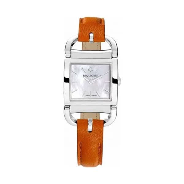 Pequignet E. Montre Pequignet Attellage Quartz - Cadran Nacre Blanc - Bracelet Noir - 5894503/1