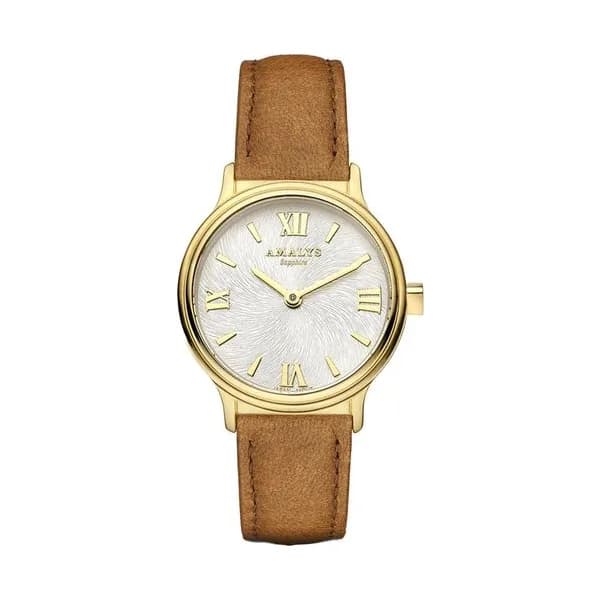 Amalys Montre Amalys Collection Watson 28 mm en Cuir Marron