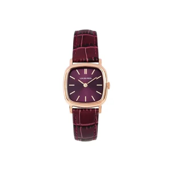 Louis Pion Montre quartz Femme Rose Bordeaux