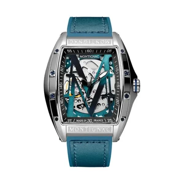 Montignac Montre Automatique Montignac Collection Paladin en Silicone Bleu