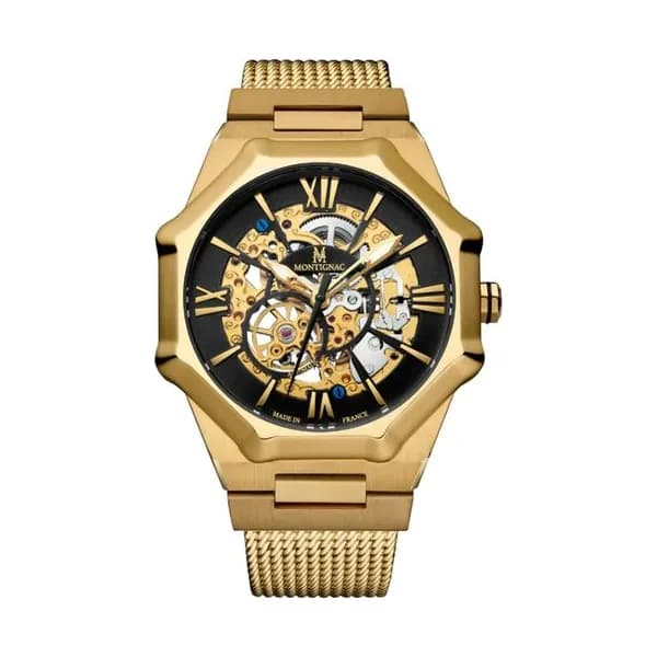 Montignac Montre Automatique Montignac en Acier et PVD Doré