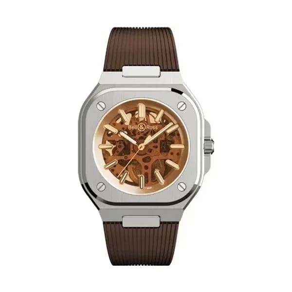 Bell & Ross Montre BELL &amp; ROSS BR05 Skeleton Golden Bracelet Caoutchouc