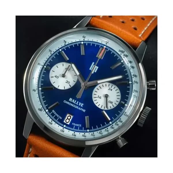 Lip Montre Lip Rallye Chrono Méca-Quartz - Homme - cadran Bleu- 39 mm - Acier inoxydable - 671807