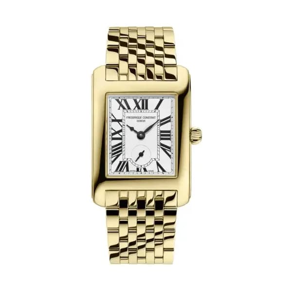 Frederique Constant Montre Frederique Constant Classics Carree Small Seconds Quartz Cadran Argent Bracelet Acier inoxydable
