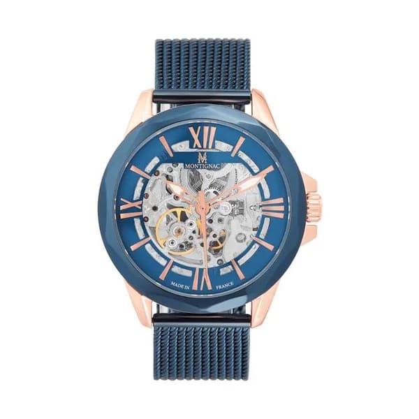Montignac Montre Automatique Montignac en Acier et PVD Bleu
