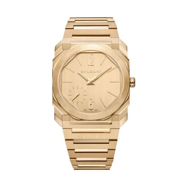Bulgari Montre Bulgari Octo Finissimo automatique cadran or jaune bracelet or jaune 37 mm