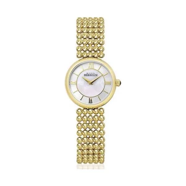 Michel Herbelin Montre Michel Herbelin Perles Femme Acier PVD Doré 27 mm - 17483/BP19