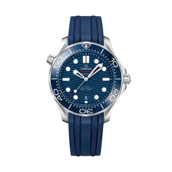 Omega Seamaster 42 mm, acier sur bracelet caoutchouc