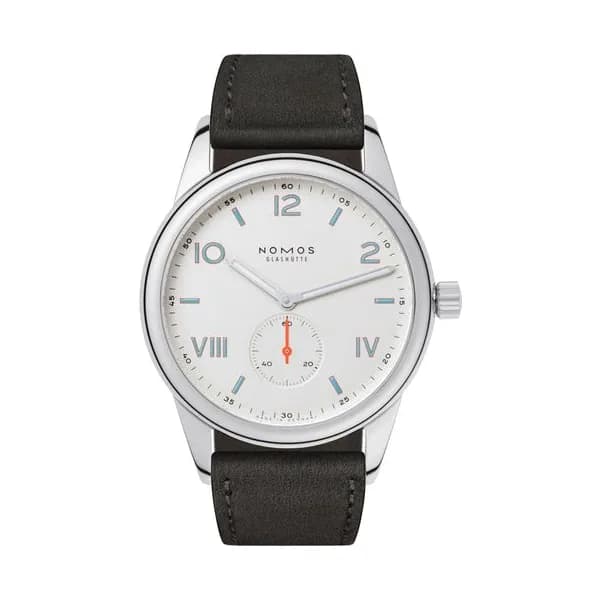 Nomos Montre NOMOS Club Campus 38 mécanique fond saphir bracelet cuir anthracite 38,5 mm