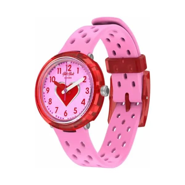 Flik Flak Montre quartz Fille Bubbly hours Rose, Rouge