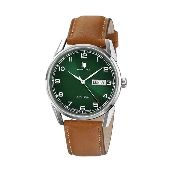 Lip Montre Lip Himalaya Jour date - Homme - cadran Vert foncé- 40 mm - Acier 316L - 671715