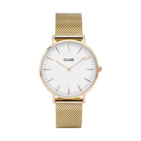 Cluse Boho Chic Watch Mesh, White, Gold Colour