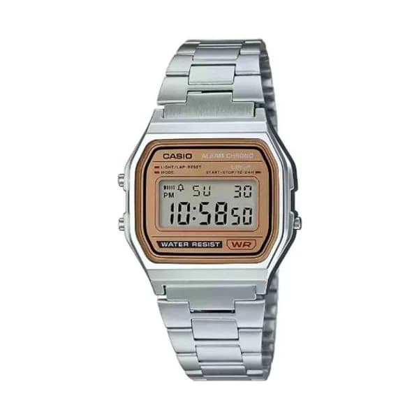 Casio Montre Casio Vintage - Iconic Collection - Argent & Ocre - A158WEA-9