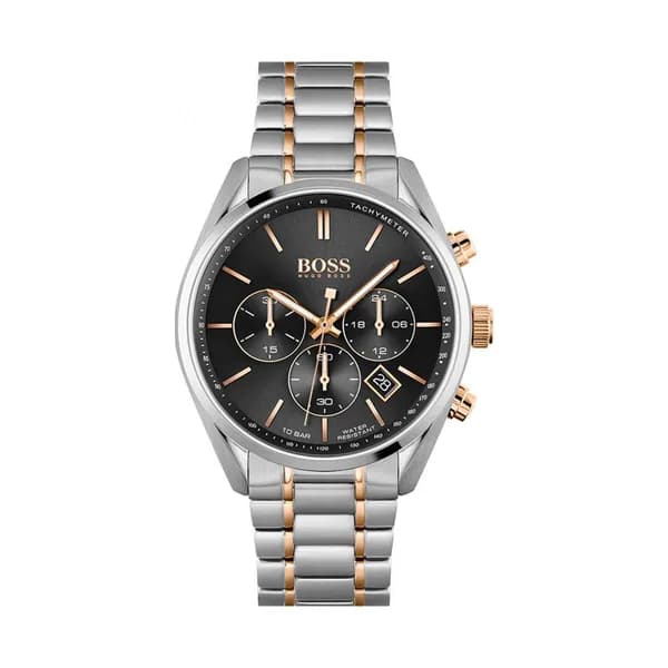Hugo Boss Montre Boss en Acier Argenté et Doré Rose