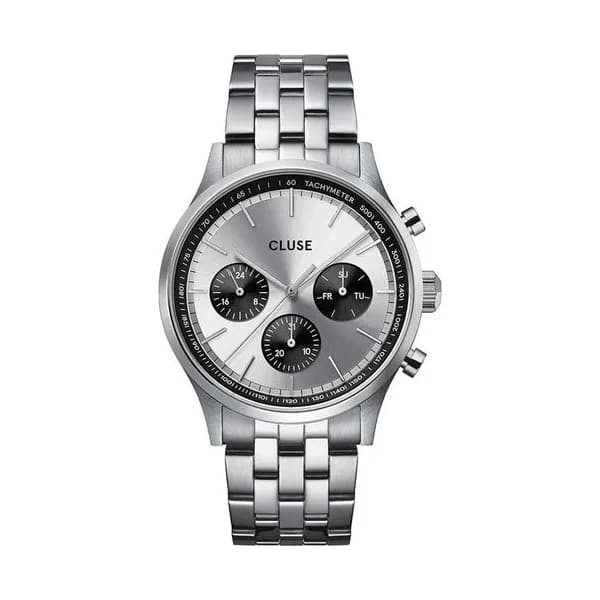 Cluse Anthéor Multifunction Watch Steel, Black, Silver Colour